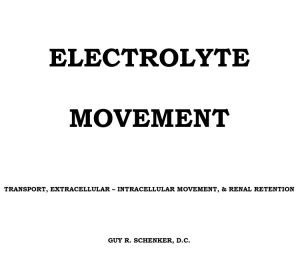 Electrolyte Movement